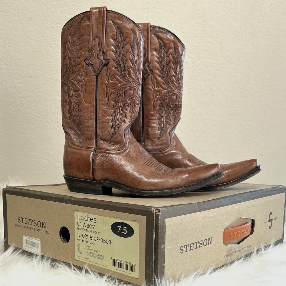 STETSON genuine leather cowboy boots